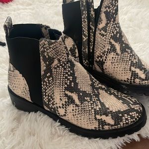 Faux snake skin boots